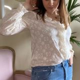 Camisa blanco roto bordados