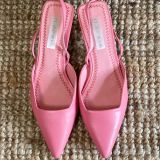 Zapato destalonado tacón bajo rosa
