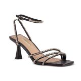 Sandalia tacón strass negro corina
