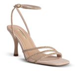 Sandalia tacón strass natural corina
