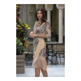 Vestido romantico flecos kahyra