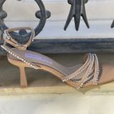 Sandalia tacón strass nude corina