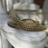 Zapato destalonado rejilla dorado corina
