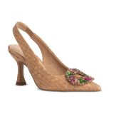 Zapato tacón destalonado joya multicolor corina