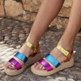 Sandalia cuña multicolor