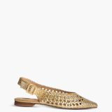 Zapato plano destalonado rejilla oro corina