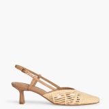 Zapato tacón pico rafia camel corina