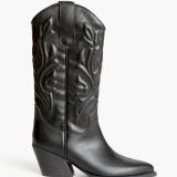 Bota cowboy negra tacón corina