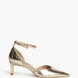 Zapato tacón salón dorado