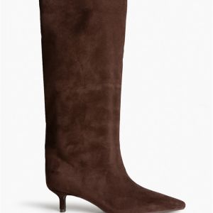 Bota alta tacón fino café corina